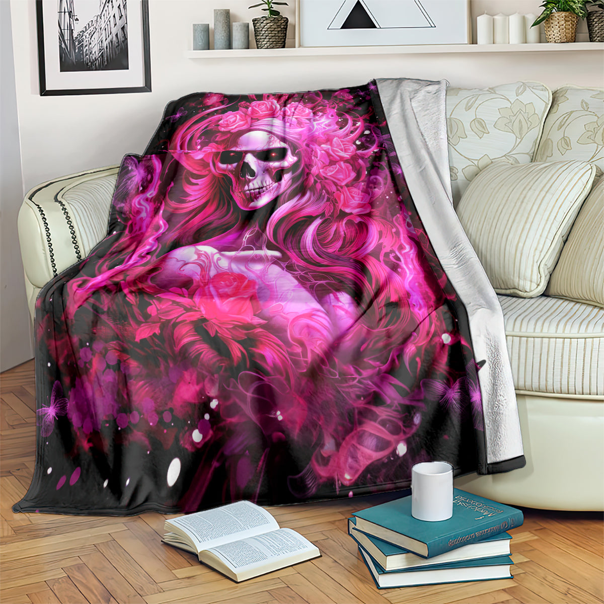 Skull Lady Blanket Look Hot Be Cold