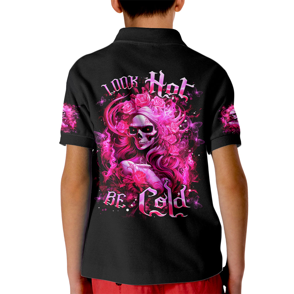 Skull Lady Kid Polo Shirt Look Hot Be Cold - Wonder Print Shop