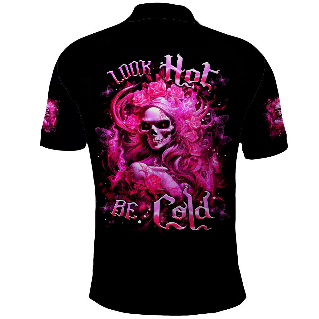 Skull Lady Polo Shirt Look Hot Be Cold - Wonder Print Shop