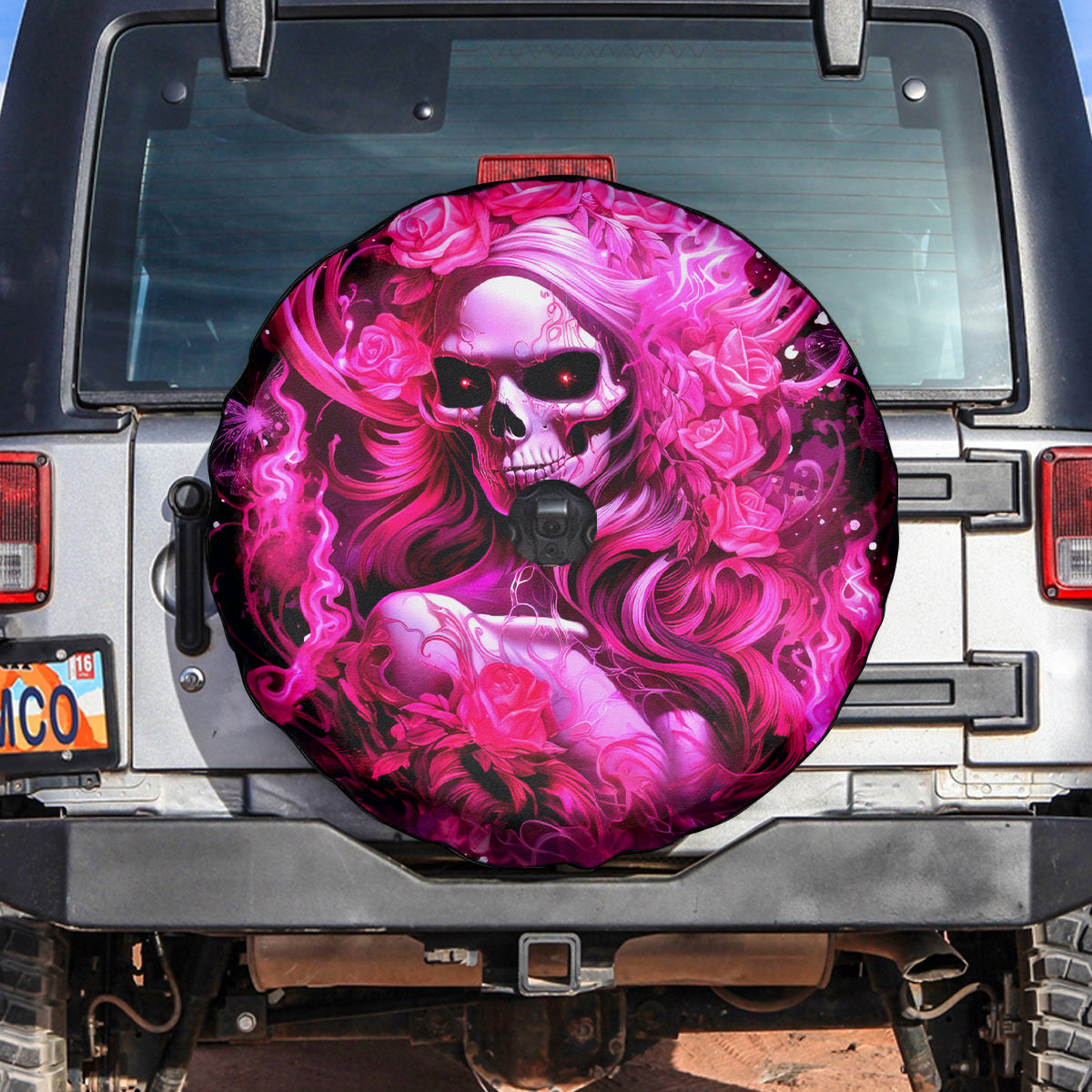 Skull Lady Spare Tire Cover Look Hot Be Cold - Wonder Print Shop