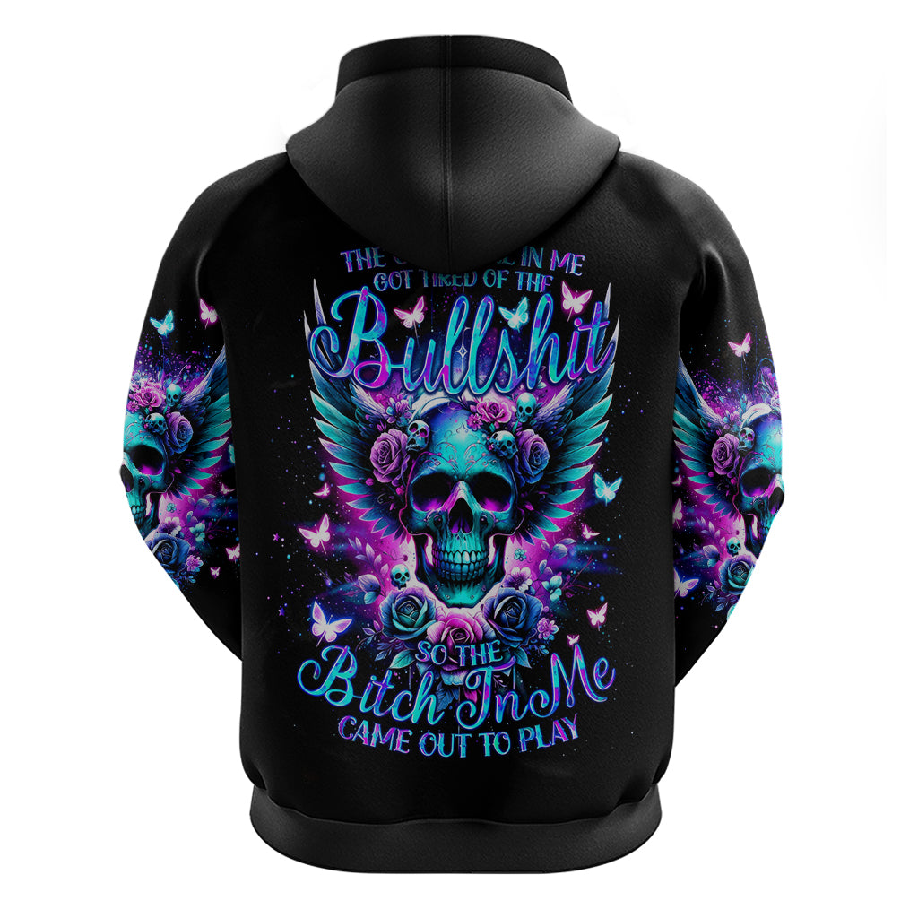 Skull Wings Zip Hoodie So The Bitch In Me Came Out To Play - Wonder Print Shop