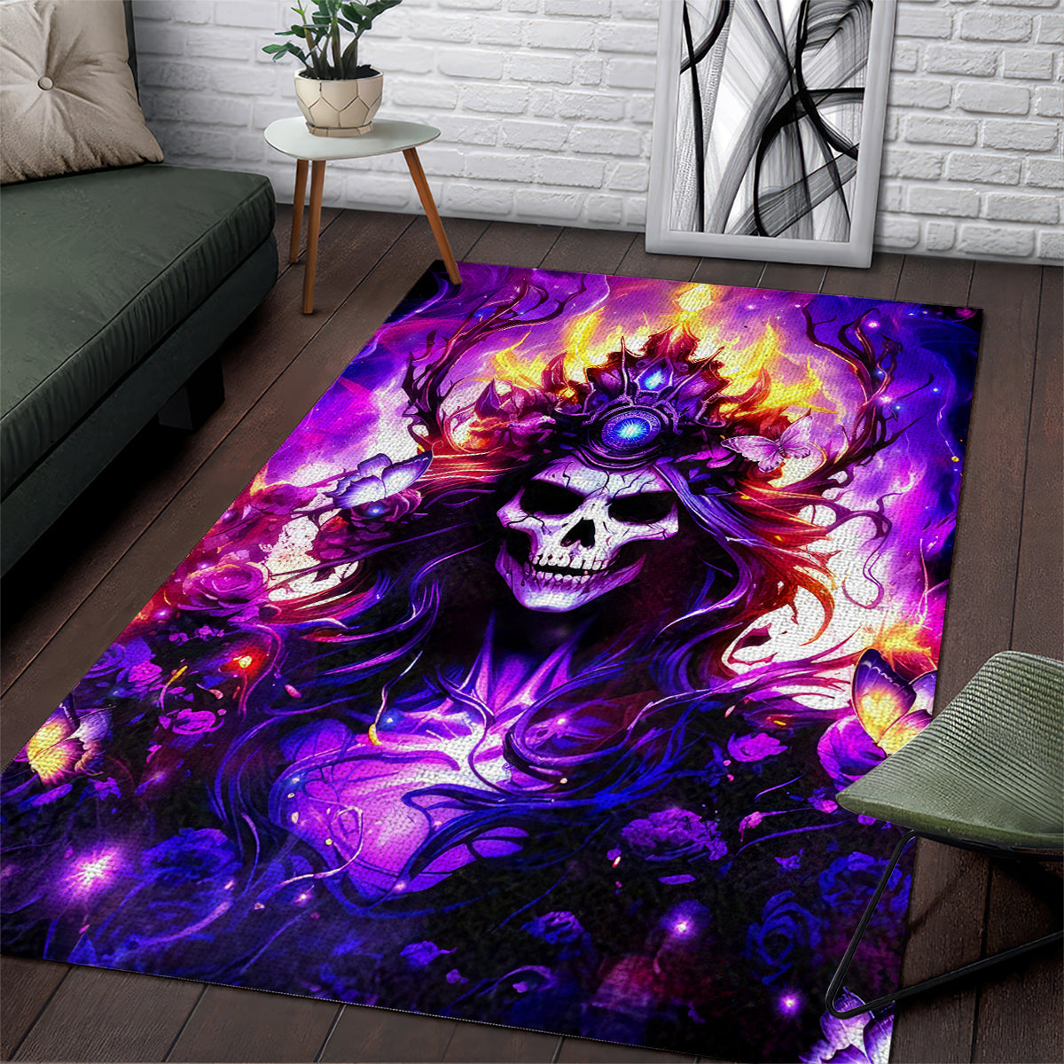 Queen Skull Area Rug Sometimes An Angel Somethimes Hellraiser Always A Strong Woman - Wonder Print Shop