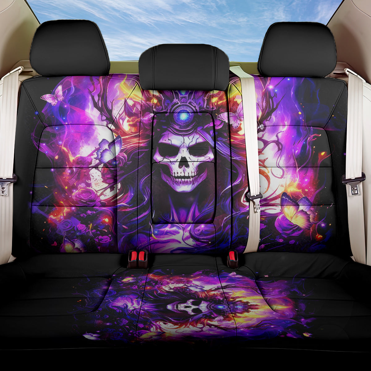 Queen Skull Back Car Seat Cover Sometimes An Angel Somethimes Hellraiser Always A Strong Woman - Wonder Print Shop