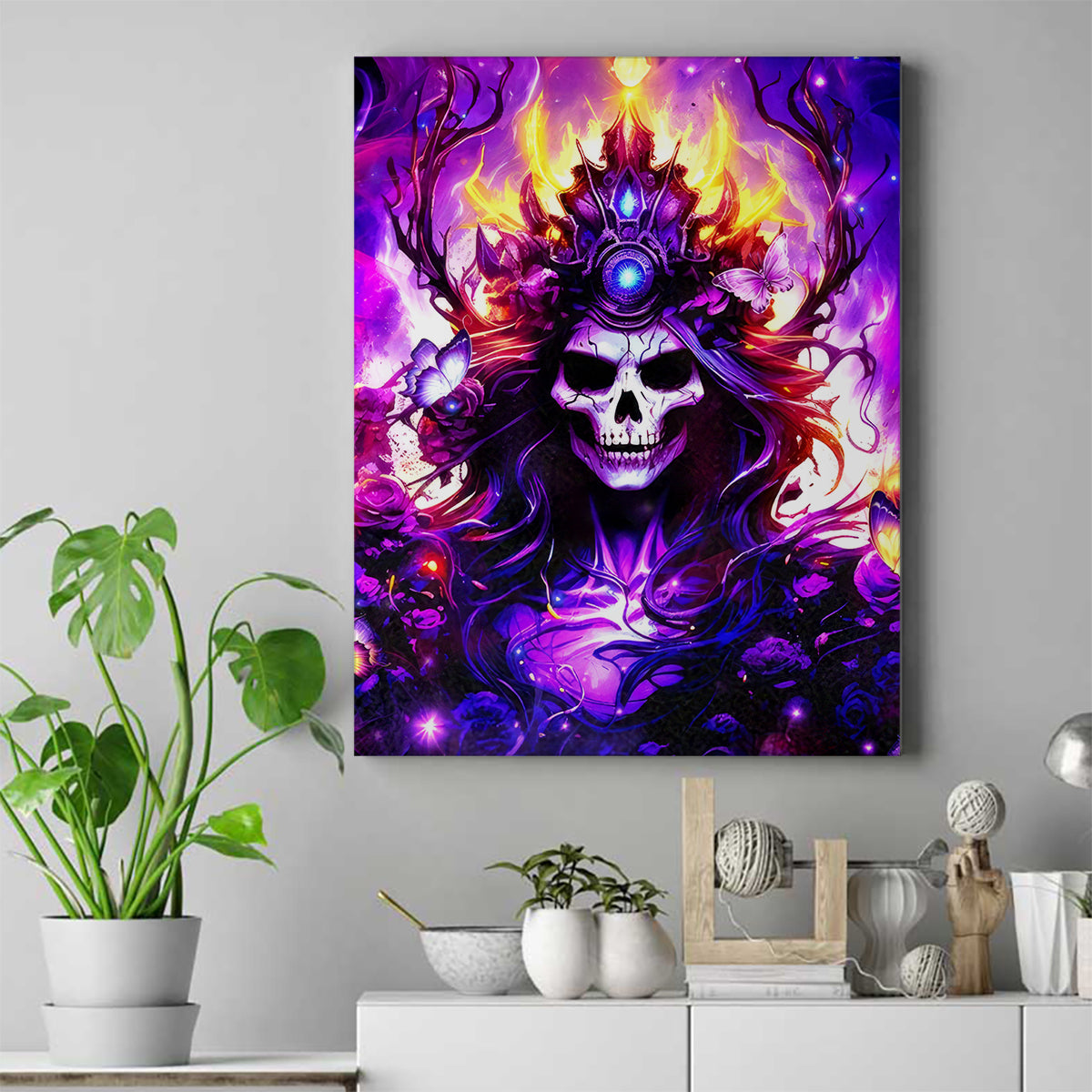 Queen Skull Canvas Wall Art Sometimes An Angel Somethimes Hellraiser Always A Strong Woman - Wonder Print Shop