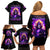 Queen Skull Family Matching Off Shoulder Short Dress and Hawaiian Shirt Sometimes An Angel Somethimes Hellraiser Always A Strong Woman - Wonder Print Shop