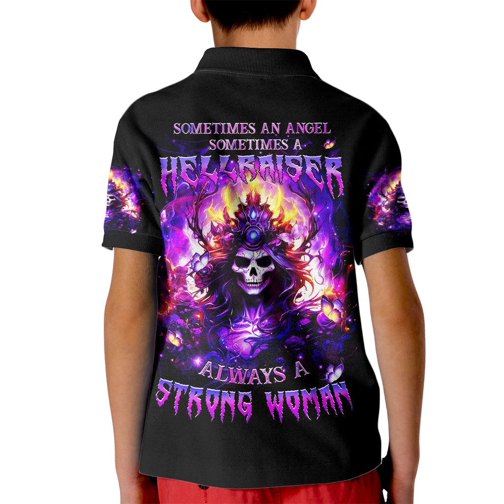 Queen Skull Kid Polo Shirt Sometimes An Angel Somethimes Hellraiser Always A Strong Woman - Wonder Print Shop