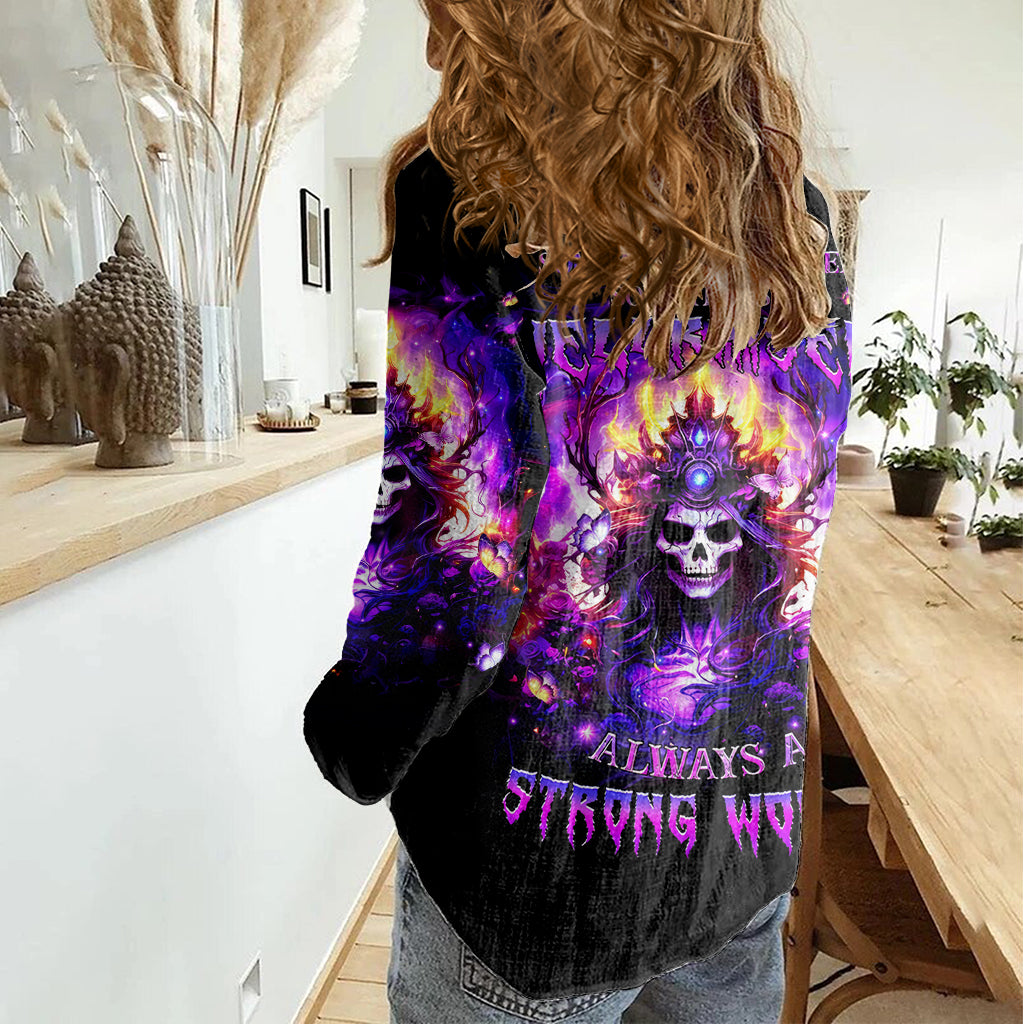 Queen Skull Women Casual Shirt Sometimes An Angel Somethimes Hellraiser Always A Strong Woman