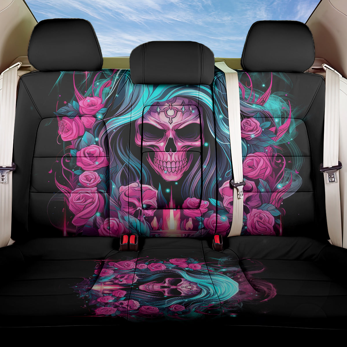 Lady Skull Back Car Seat Cover The Good Girl In Me Got Tired Of The Bullshit - Wonder Print Shop