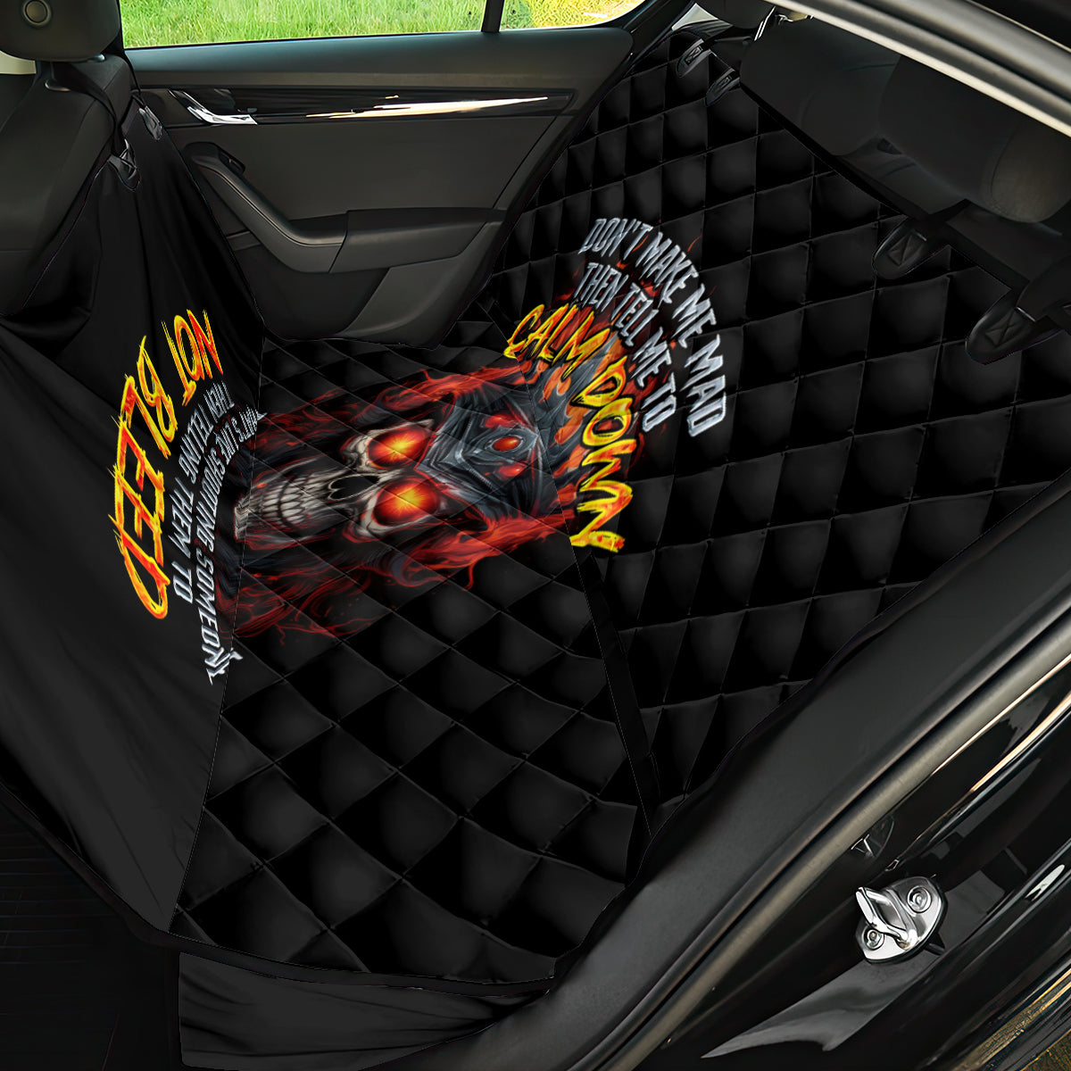 King Skull Back Car Seat Cover Don't Make Me Mad Then Tell Me To Calm Down - Wonder Print Shop