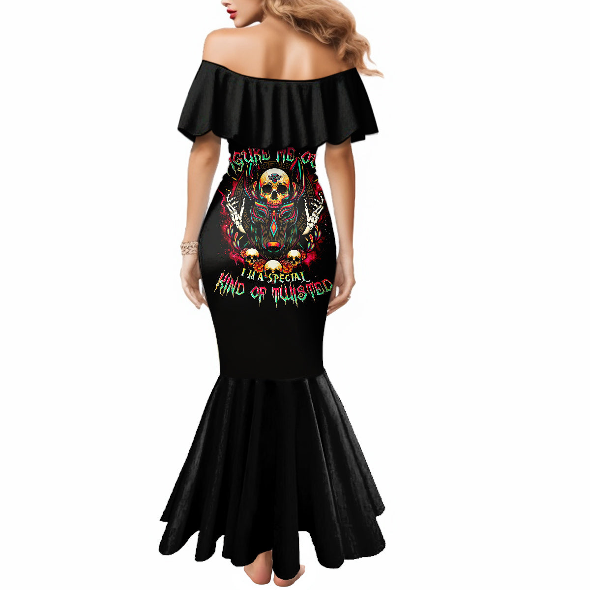 King Skull Mermaid Dress Don't Make Me Mad Then Tell Me To Calm Down - Wonder Print Shop