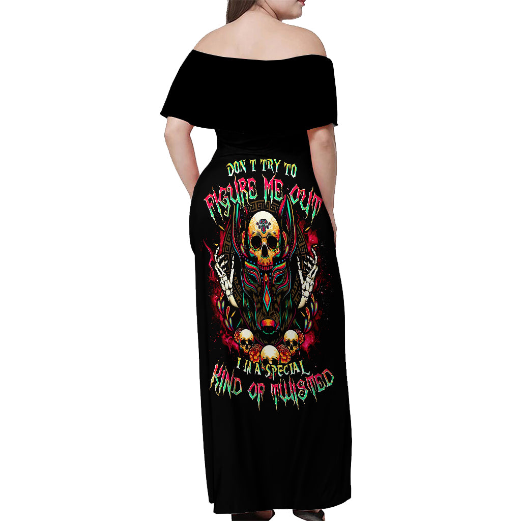 King Skull Off Shoulder Maxi Dress Don't Make Me Mad Then Tell Me To Calm Down - Wonder Print Shop