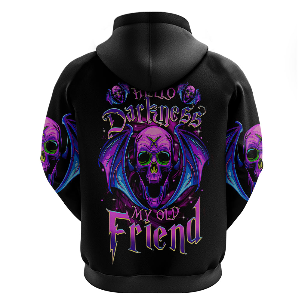 Bat Skull Hoodie Bat Skull Hello Darkness My Old Friend - Wonder Print Shop