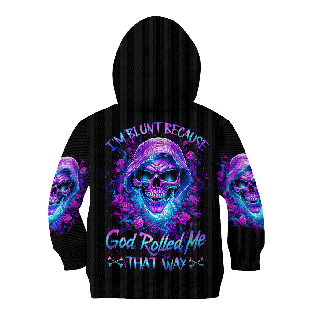 Rose Skull Kid Hoodie I'm Blunt Because God Rolled Me That Way - Wonder Print Shop