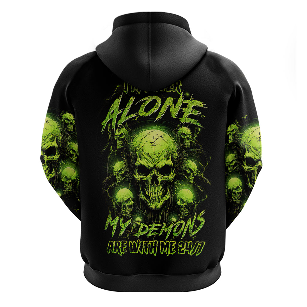 Thunder Skull Hoodie Thunder Skull I Never Alone My Demon With Me 24/7 - Wonder Print Shop