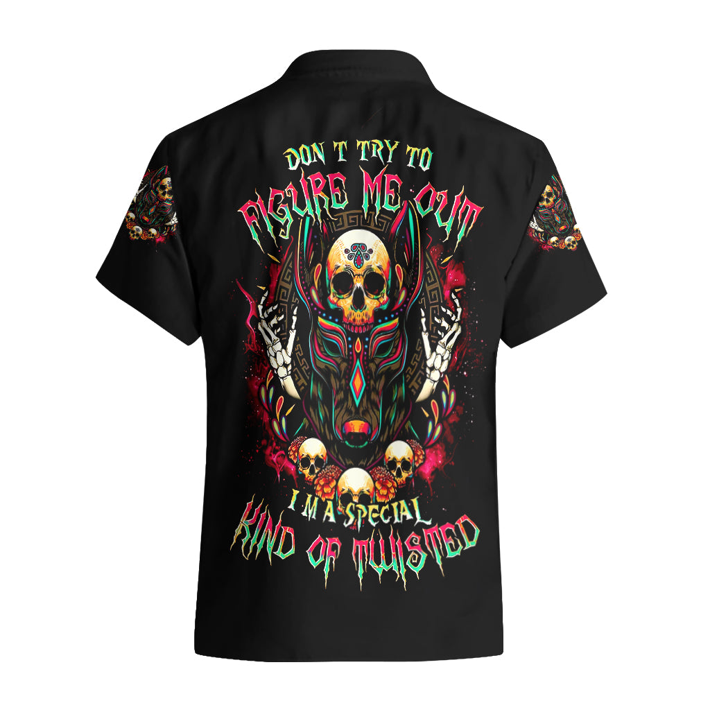 Anubis Skull Hawaiian Shirt Skull Anubis Don't Try To Figured Me Out - Wonder Print Shop