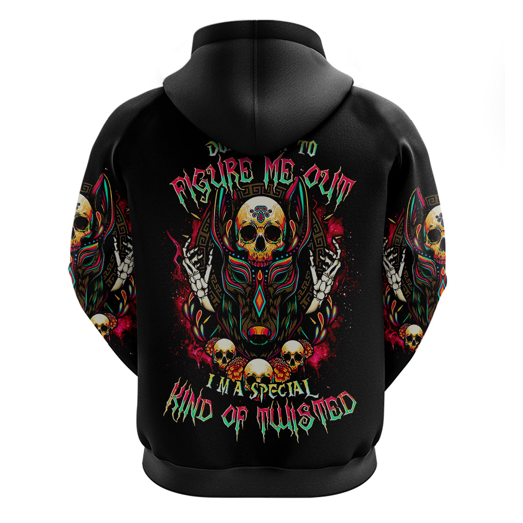 Anubis Skull Hoodie Skull Anubis Don't Try To Figured Me Out - Wonder Print Shop