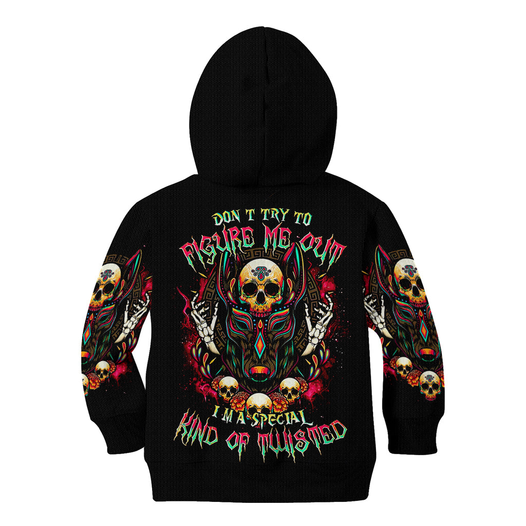 Anubis Skull Kid Hoodie Skull Anubis Don't Try To Figured Me Out - Wonder Print Shop