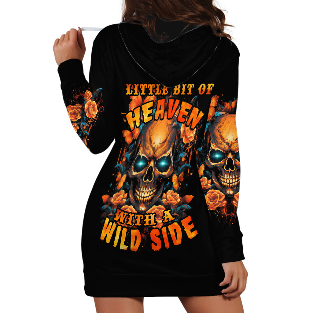 Flower Skull Hoodie Dress Litte Bit Of Heaven With A Wild Side - Wonder Print Shop