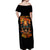 Flower Skull Off Shoulder Maxi Dress Litte Bit Of Heaven With A Wild Side - Wonder Print Shop