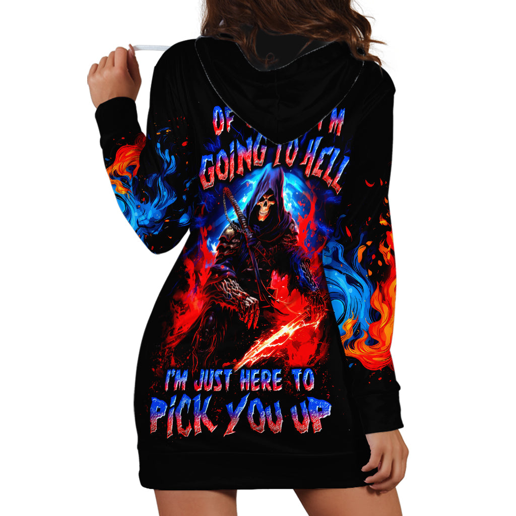 Death Skull Hoodie Dress Of Course I'm Going To Hell - Wonder Print Shop