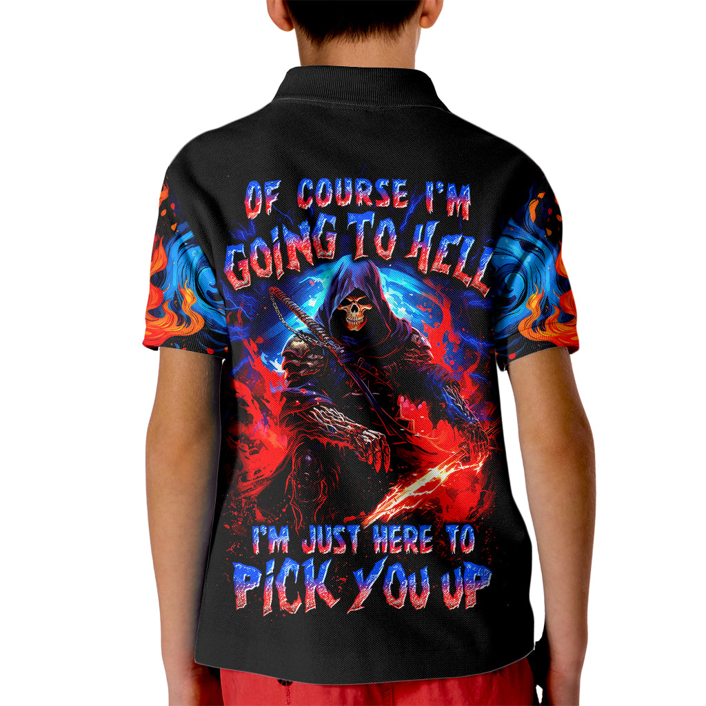 Death Skull Kid Polo Shirt Of Course I'm Going To Hell - Wonder Print Shop