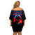 Death Skull Off Shoulder Short Dress Of Course I'm Going To Hell - Wonder Print Shop