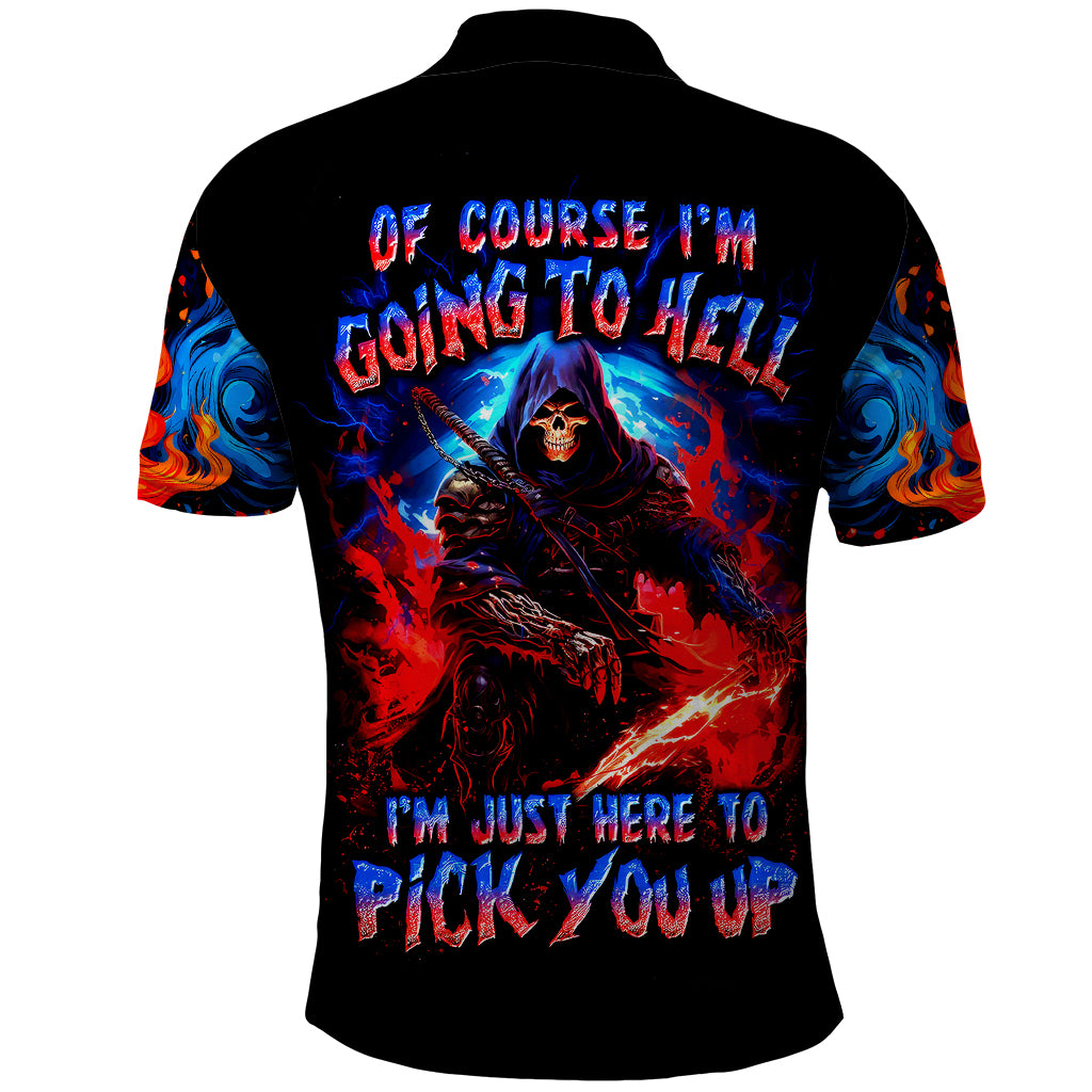 Death Skull Polo Shirt Of Course I'm Going To Hell - Wonder Print Shop