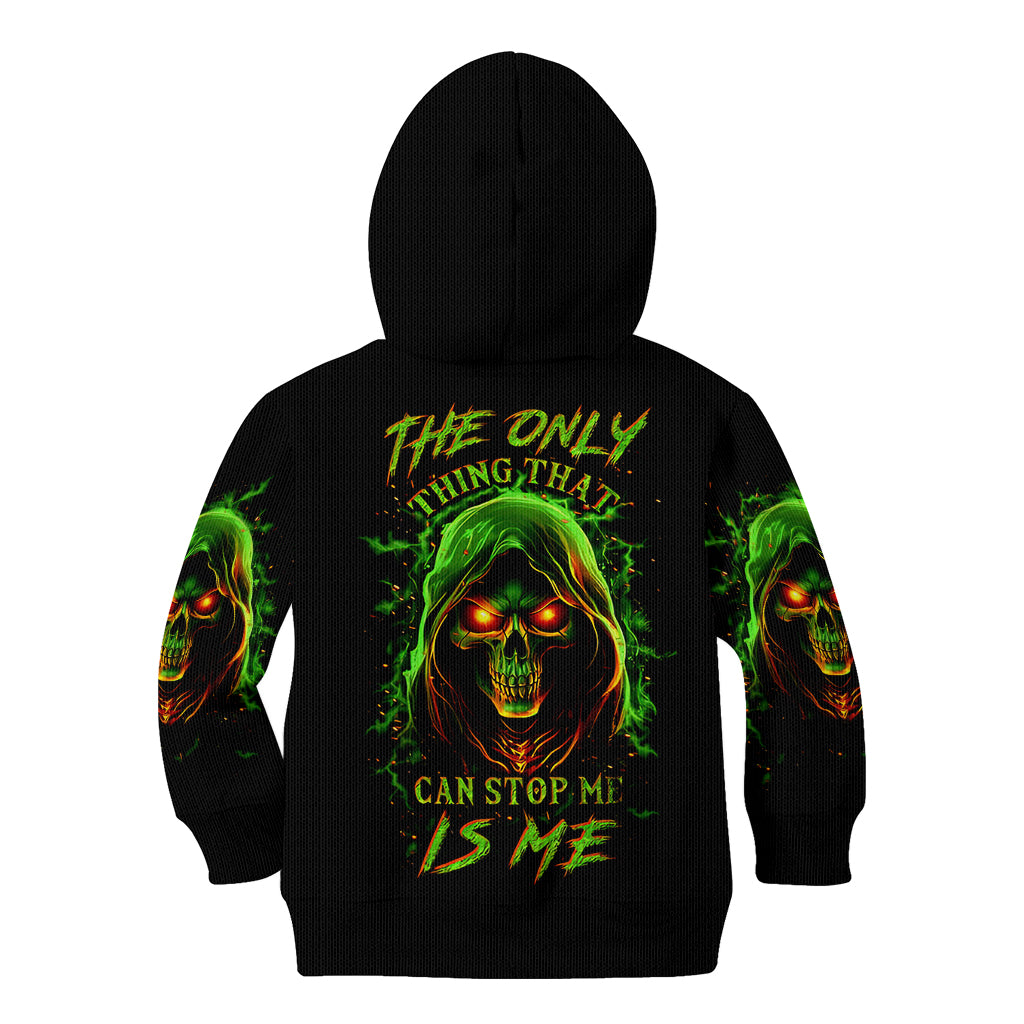 Fire Death Skull Kid Hoodie The Only Thing That Can Stop Is Me - Wonder Print Shop