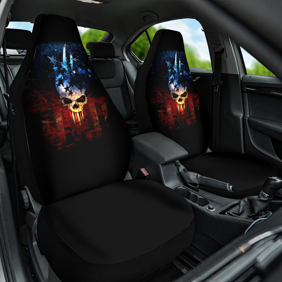 Vintage Skull Car Seat Cover American Skull Vintage - Wonder Print Shop