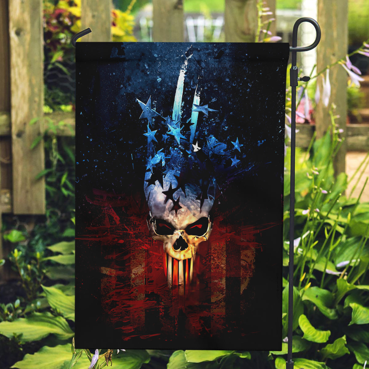 Vintage Skull Garden Flag American Skull Vintage - Wonder Print Shop