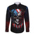 Vintage Skull Long Sleeve Button Shirt American Skull Vintage - Wonder Print Shop