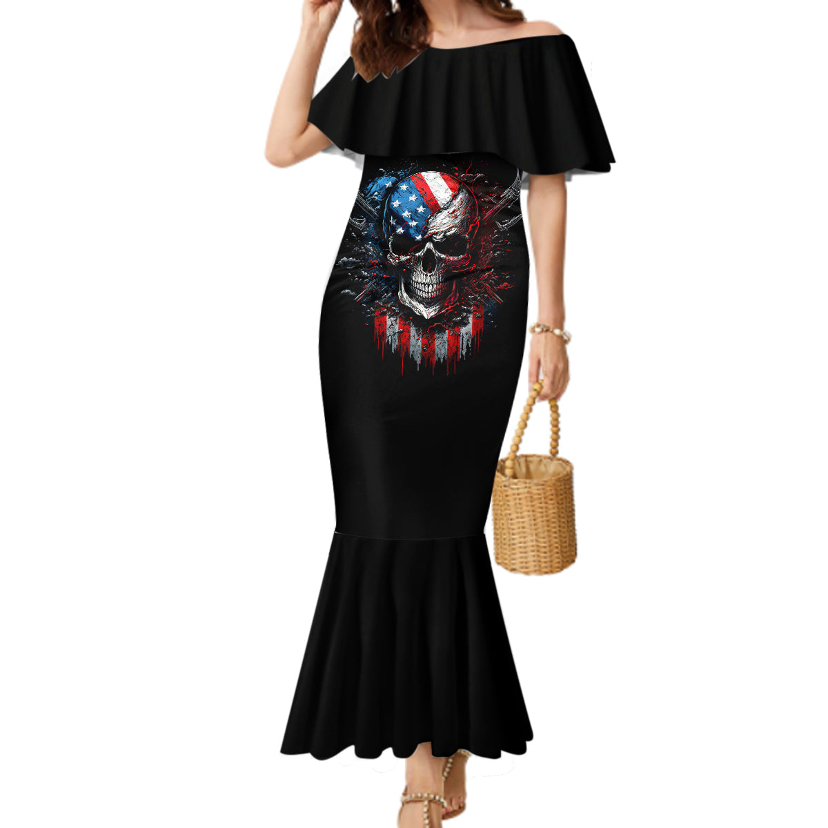 Vintage Skull Mermaid Dress American Skull Vintage - Wonder Print Shop