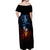 Vintage Skull Off Shoulder Maxi Dress American Skull Vintage - Wonder Print Shop