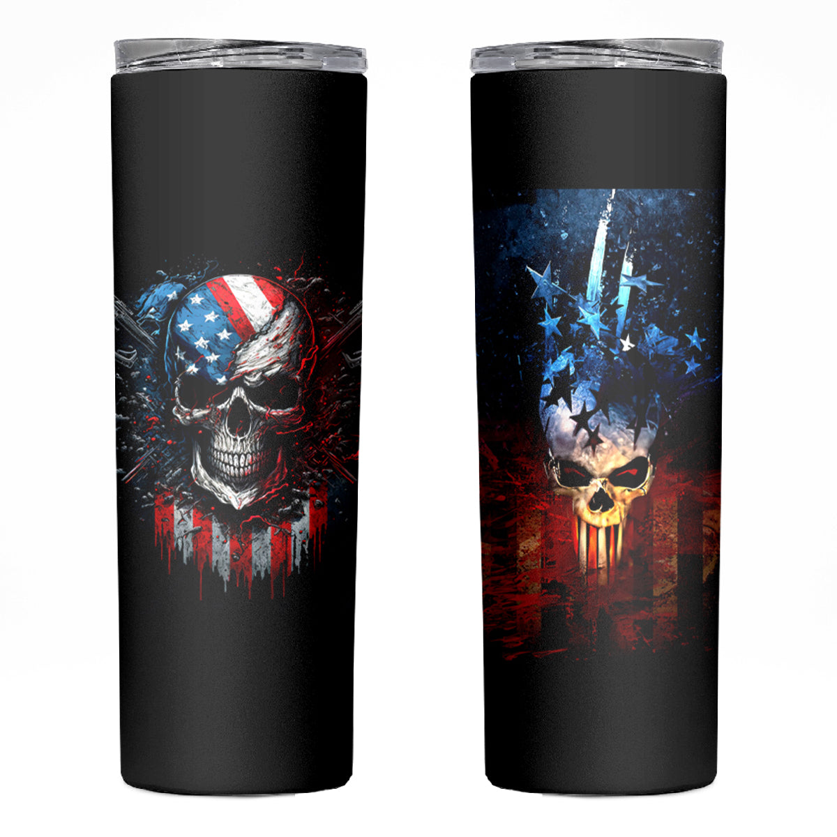 Vintage Skull Skinny Tumbler American Skull Vintage