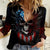 Vintage Skull Women Casual Shirt American Skull Vintage - Wonder Print Shop