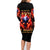 Flame Skull Family Matching Long Sleeve Bodycon Dress and Hawaiian Shirt I'm Never Alone My Demons Are With Me 24/7 - Wonder Print Shop