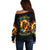 Sunflower Skull Off Shoulder Sweater She Is Sunshine Mixed With A Little Hurricane - Wonder Print Shop