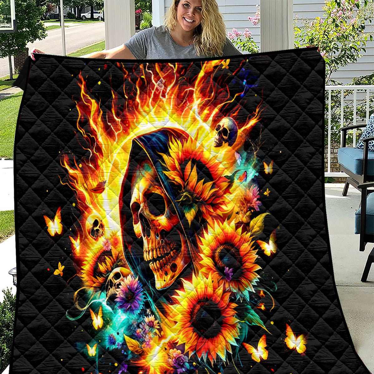 Sunflower Skull Quilt She Is Sunshine Mixed With A Little Hurricane