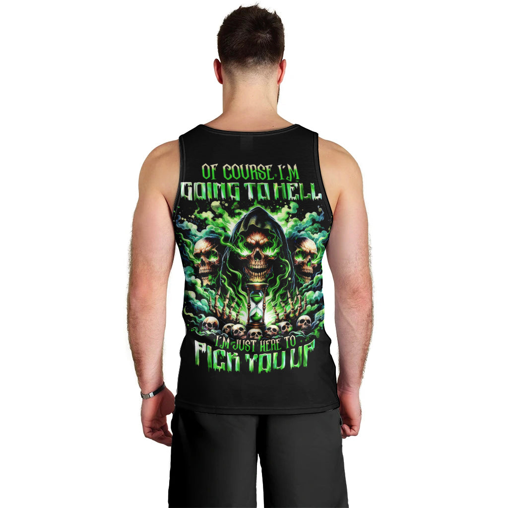 Witch Skull Men Tank Top Of Course I'm Going To Hell I'm Just Here To Pick You Up - Wonder Print Shop