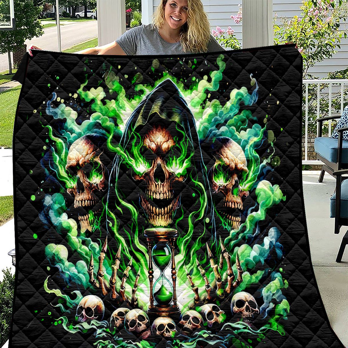 Witch Skull Quilt Of Course I'm Going To Hell I'm Just Here To Pick You Up