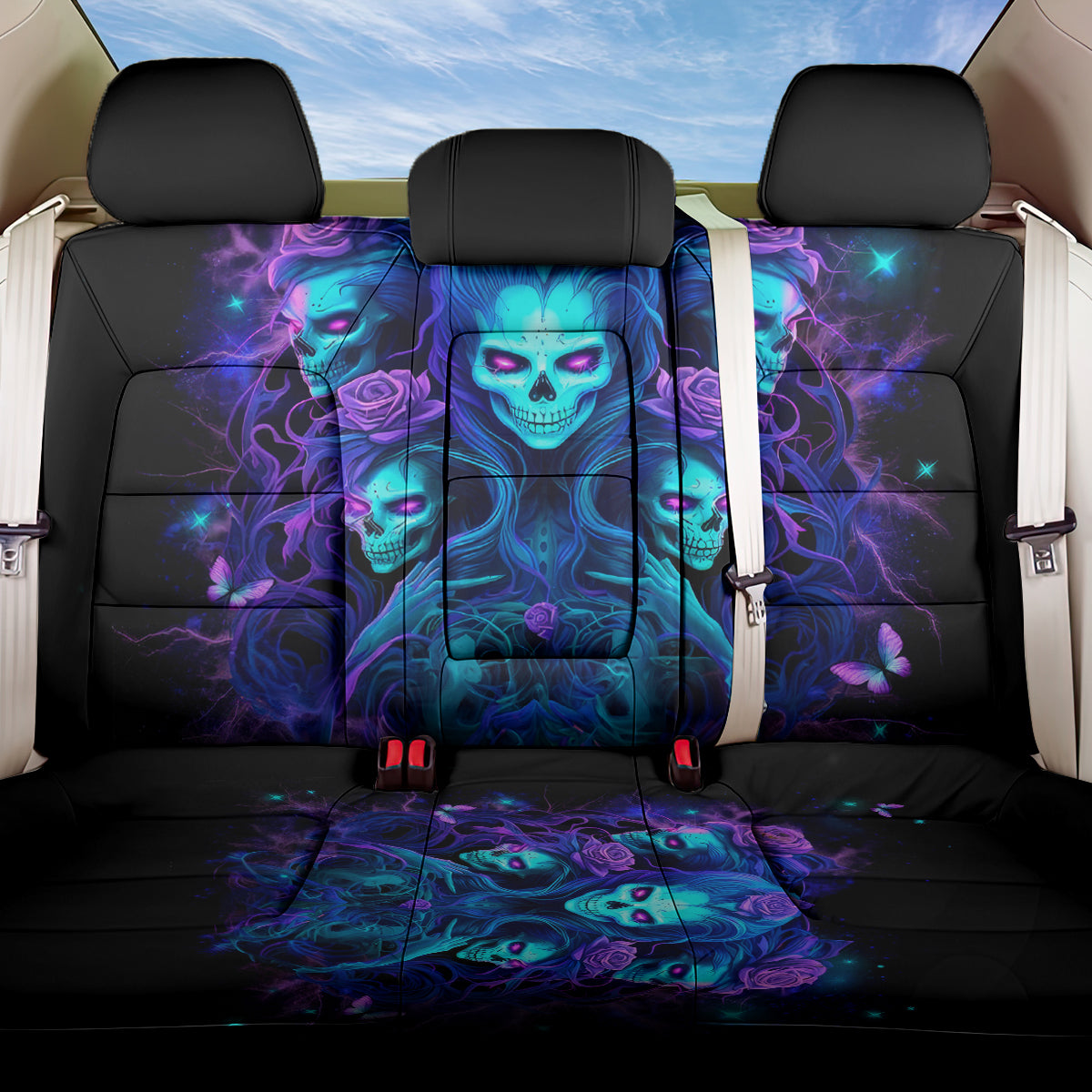 Rose Skull Back Car Seat Cover Four Out Of The Five Voices In My Head Think You An Idiot - Wonder Print Shop