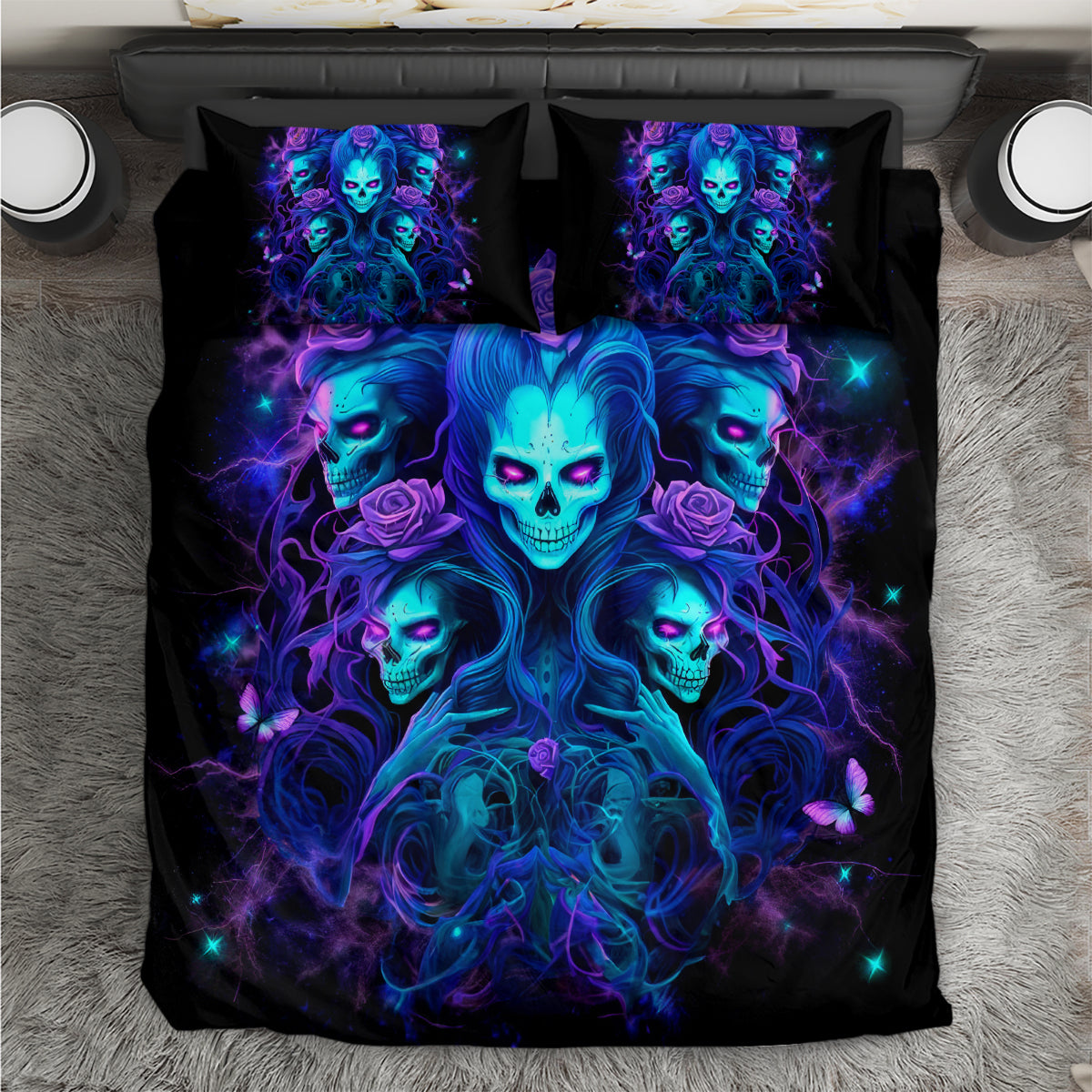 Rose Skull Bedding Set Four Out Of The Five Voices In My Head Think You An Idiot - Wonder Print Shop