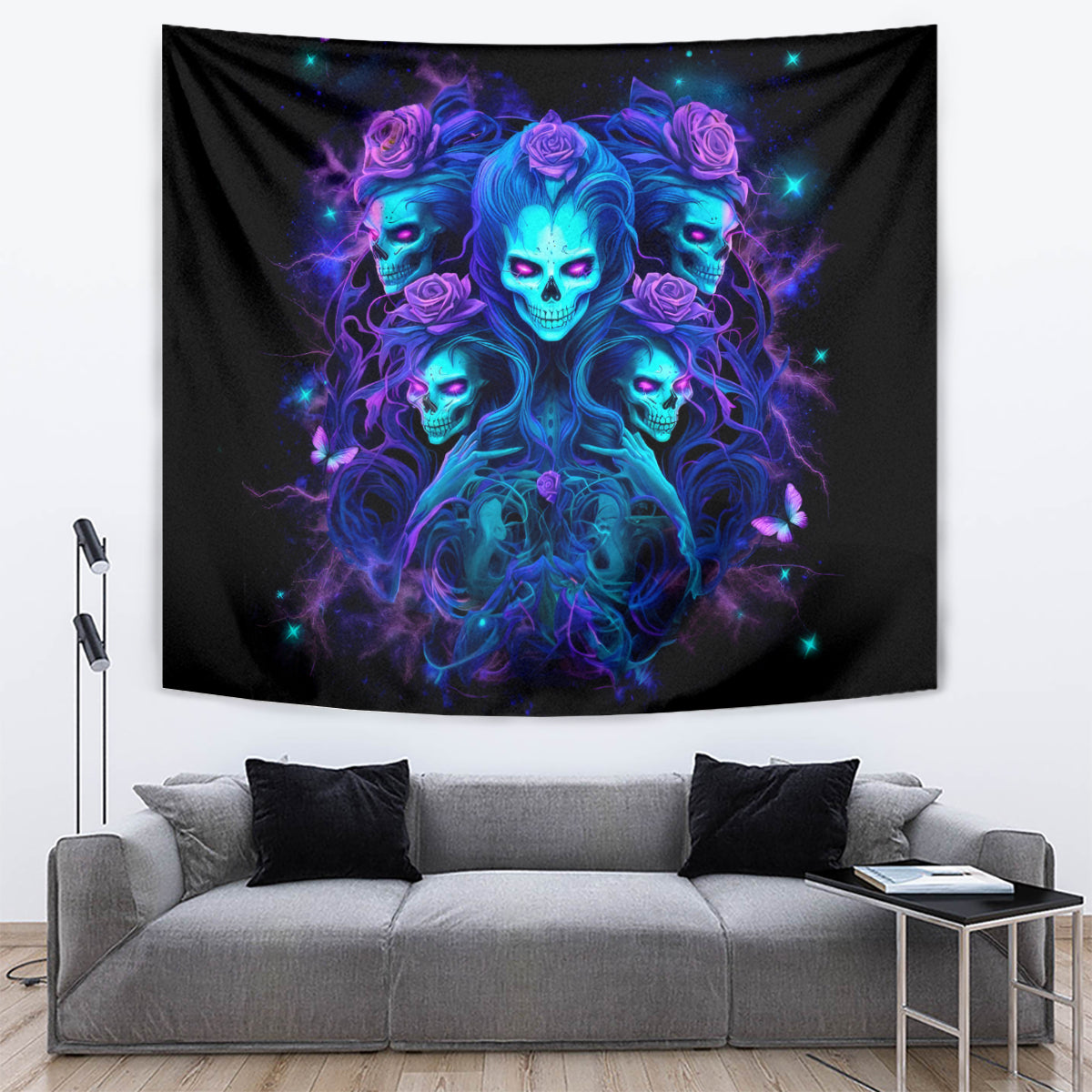 Rose Skull Tapestry Four Out Of The Five Voices In My Head Think You An Idiot