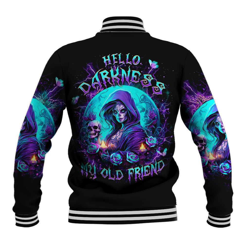 Witch Skull Baseball Jacket Hello Darkness My Old Friend - Wonder Print Shop