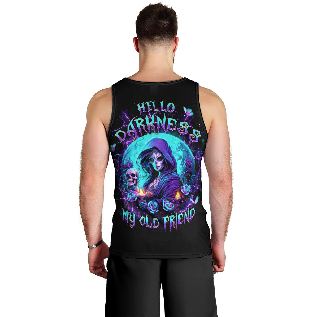 Witch Skull Men Tank Top Hello Darkness My Old Friend - Wonder Print Shop