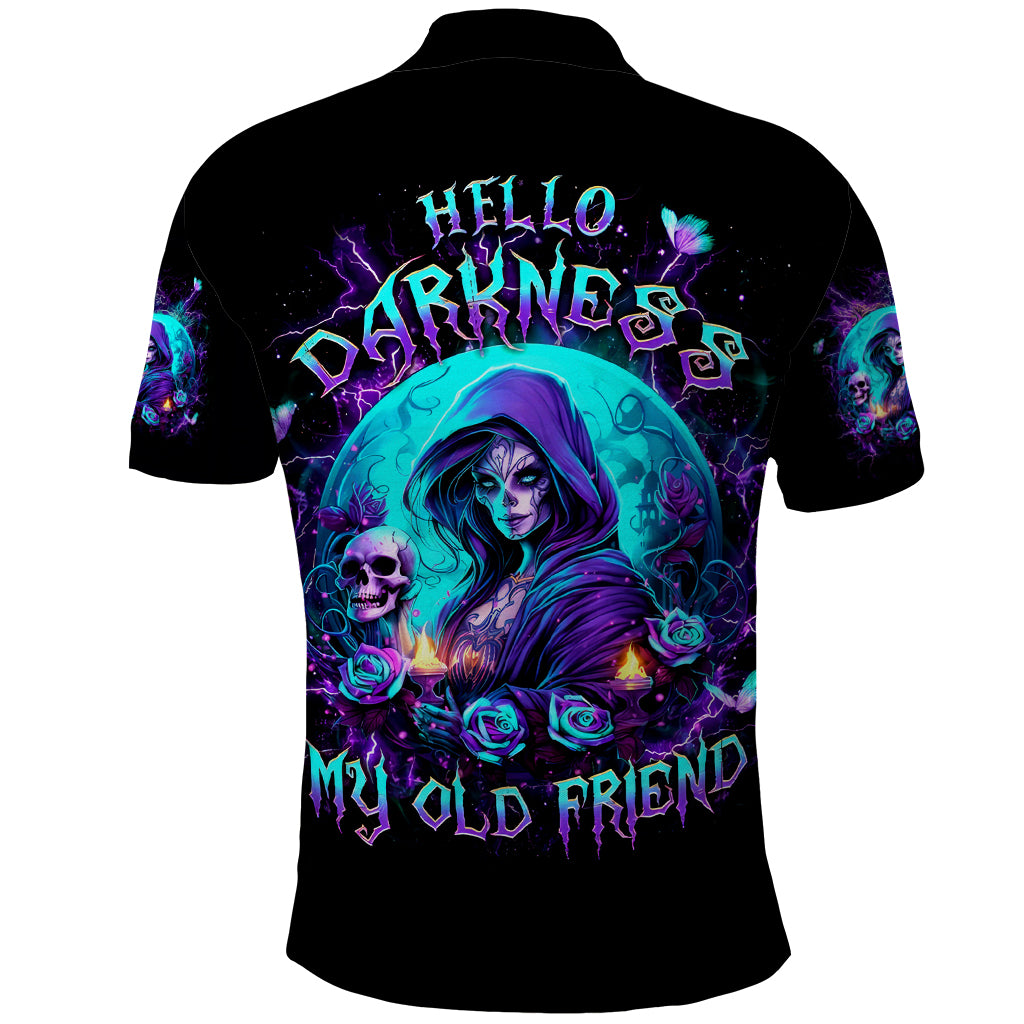 Witch Skull Polo Shirt Hello Darkness My Old Friend - Wonder Print Shop