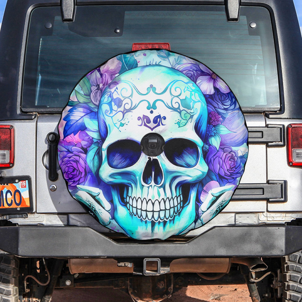 Rose SKull Spare Tire Cover My Give A Fuck Is Broken But My Go Fuck Yourself Is Fully Functional - Wonder Print Shop