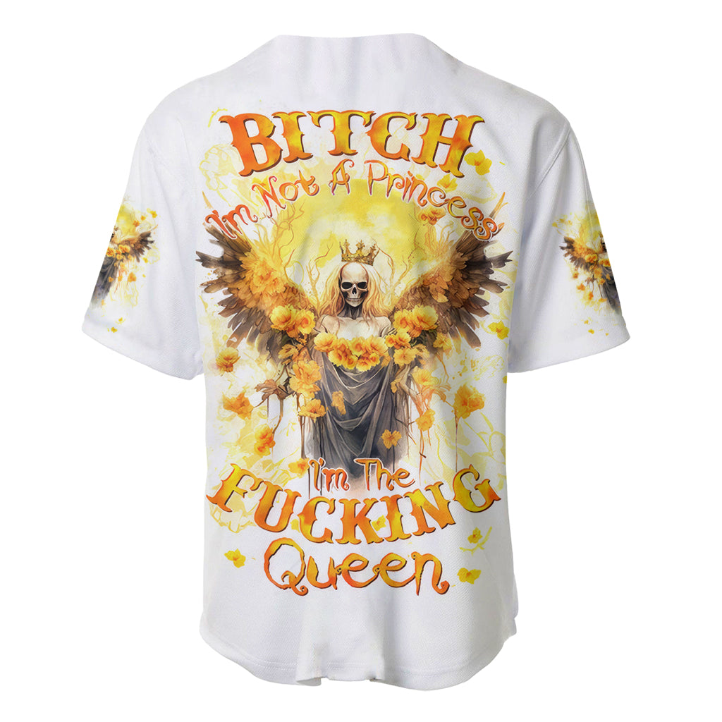 Flower Skull Angel Baseball Jersey Bitch I'm The Fucking Queen - Wonder Print Shop