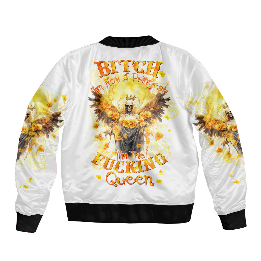 Flower Skull Angel Bomber Jacket Bitch I'm The Fucking Queen - Wonder Print Shop