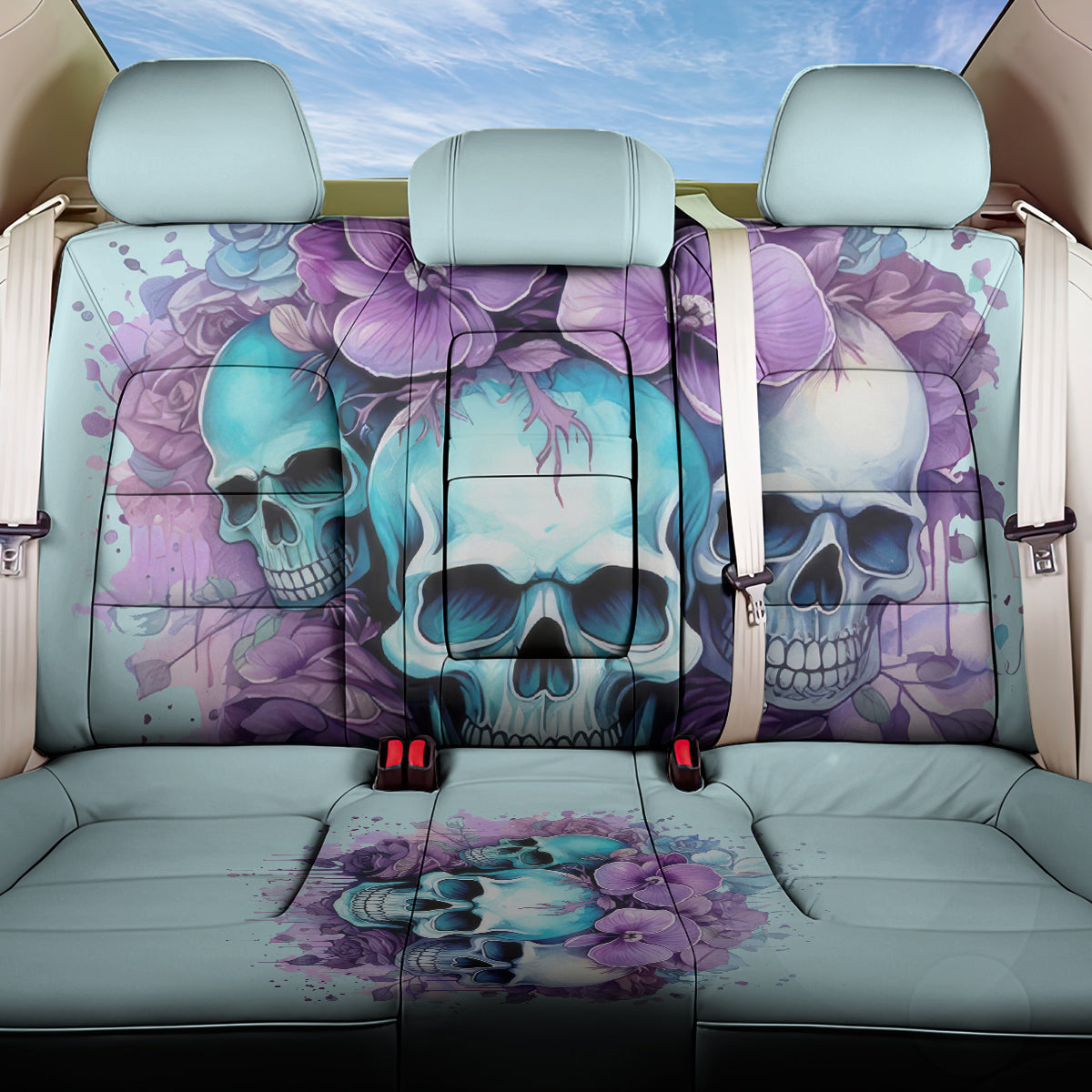 Flower Skull Angel Back Car Seat Cover The Good Girl In Me Got Tired Of The Bullshit - Wonder Print Shop